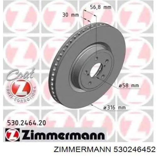 Compre 530246452 Zimmermann Disco do freio dianteiro