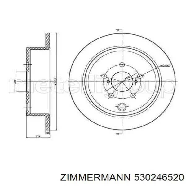 Compre 530246520 Zimmermann Disco do freio traseiro
