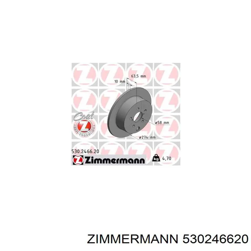 530246620 Zimmermann Disco do freio traseiro