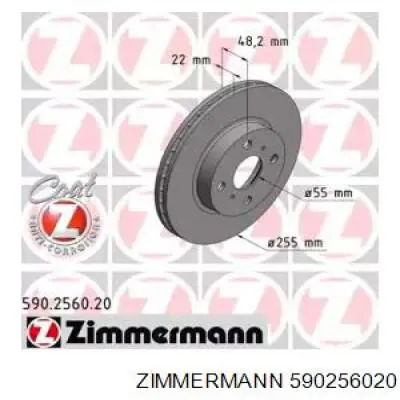 Compre 590256020 Zimmermann Disco do freio dianteiro