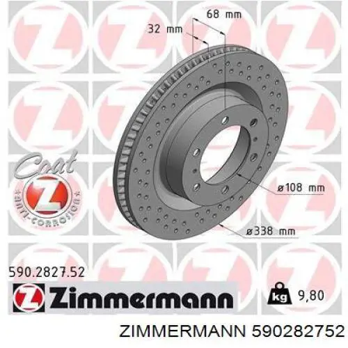 590282752 Zimmermann Disco do freio dianteiro