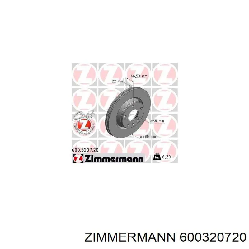 Compre 600320720 Zimmermann Disco do freio dianteiro