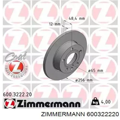 Disco do freio traseiro Zimmermann 600322220 preço, a partir de 32,66 USD