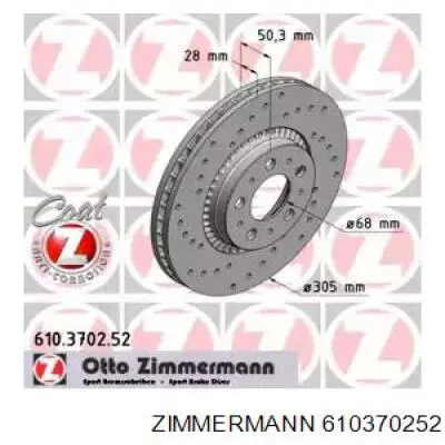 Disco do freio dianteiro Zimmermann 610370252 preço, a partir de 59,91 USD