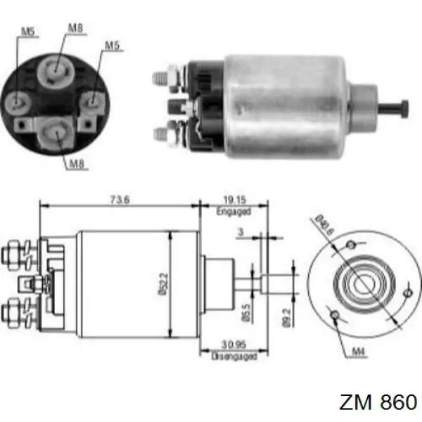 Relê retrator do motor de arranco 860 ZM