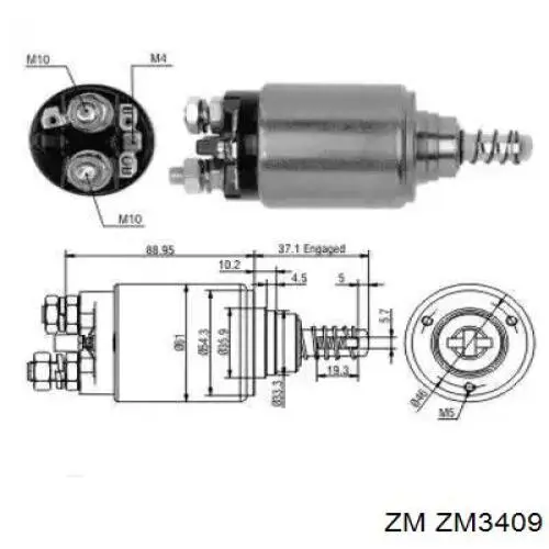Compre ZM3409 ZM Relê retrator do motor de arranco