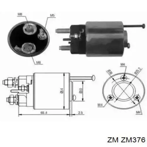 ZM376 ZM Relê retrator do motor de arranco