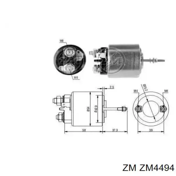 ZM4494 ZM Relê retrator do motor de arranco