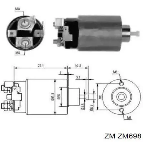 Relê retrator do motor de arranco 2334354C00 Nissan/Infiniti