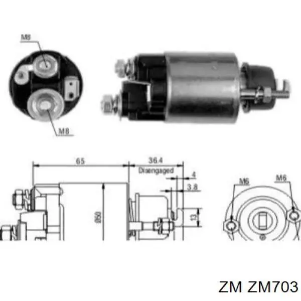 ZM703 ZM Relê retrator do motor de arranco