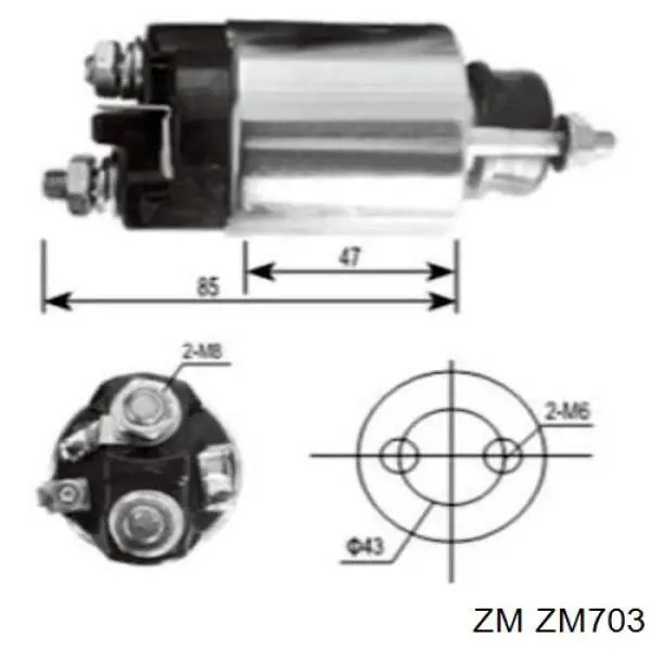 Relê retrator do motor de arranco ZM ZM703 preço, a partir de 33,91 USD