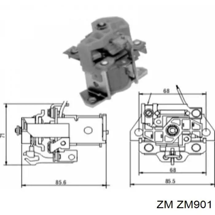 ZM901 ZM Relê retrator do motor de arranco