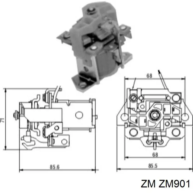 Relê retrator do motor de arranco ZM ZM901 preço, a partir de 40,58 USD