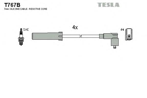 Fios de alta voltagem, kit Renault (RVI) 7700107662
