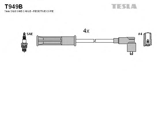 7700100590B Renault (RVI) Fios de alta voltagem, kit