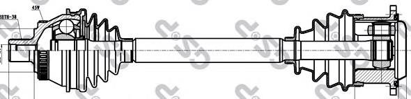 Semieixo (acionador) dianteiro esquerdo VAG 8D0407271EM preço, a partir de 39,53 USD