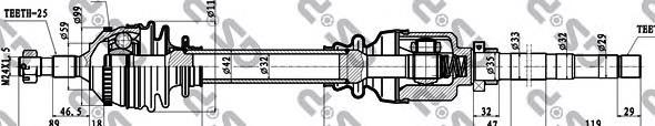 Semieixo (acionador) dianteiro direito Peugeot/Citroen 32736Z preço, a partir de 62,99 USD