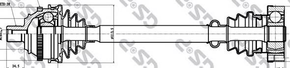 Semieixo (acionador) dianteiro direito GSP 261004 preço, a partir de 115,32 USD
