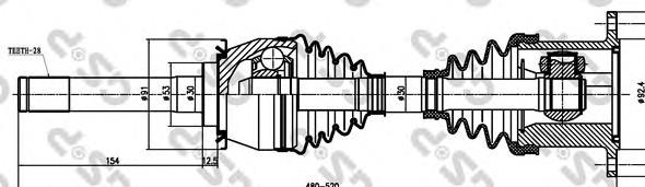 4130005101 Ssang Yong Semieixo (acionador) dianteiro