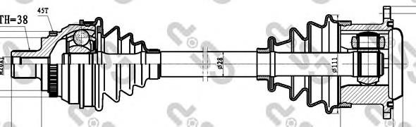 Semieixo (acionador) dianteiro esquerdo VAG 4A0407451X preço, a partir de 113,05 USD