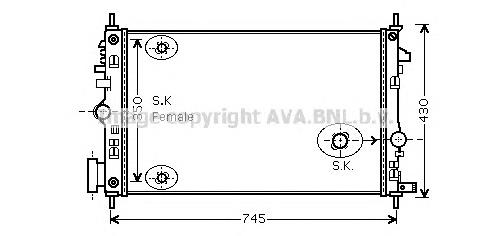1300290 Opel Radiador de esfriamento de motor