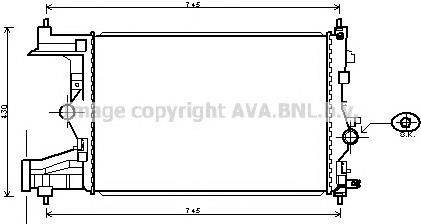 39074662 Opel Radiador de esfriamento de motor
