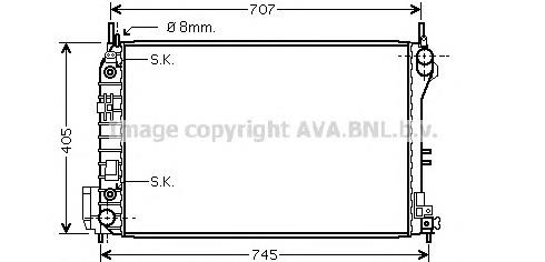 1300274 Opel Radiador de esfriamento de motor