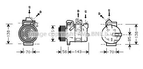 Compressor de aparelho de ar condicionado ACP335 Lucas
