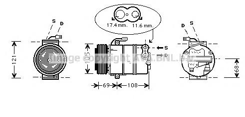 Compressor de aparelho de ar condicionado 1854111 Opel