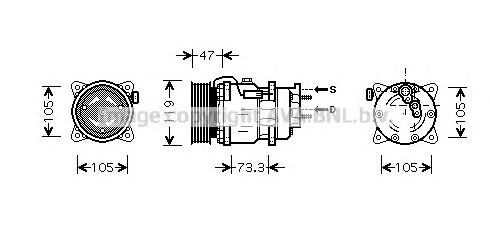 SD6V121437 Peugeot/Citroen Compressor de aparelho de ar condicionado