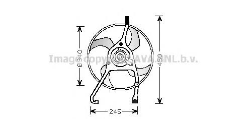 068060N Dasis Ventilador elétrico de esfriamento montado (motor + roda de aletas)