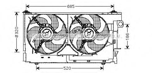 85321 Nissens Difusor do radiador de esfriamento, montado com motor e roda de aletas