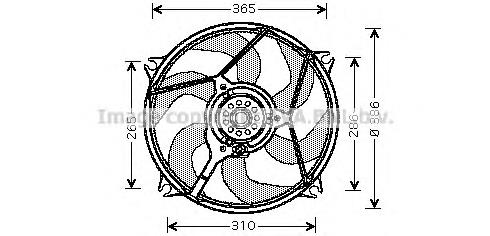 722839 Hans Pries (Topran) Ventilador elétrico de esfriamento montado (motor + roda de aletas)