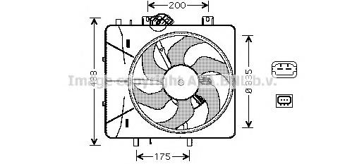 00001253C6 Peugeot/Citroen Difusor do radiador de esfriamento, montado com motor e roda de aletas