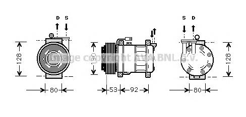 Compressor de aparelho de ar condicionado 60629417 Fiat/Alfa/Lancia