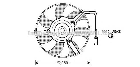 Ventilador elétrico de esfriamento montado (motor + roda de aletas) Ford 1011638