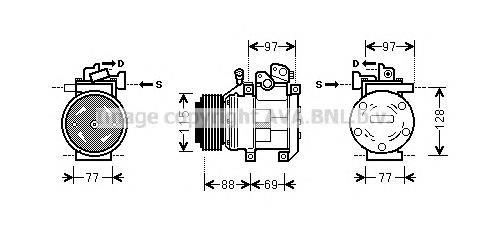 10PA170 Hyundai/Kia Compressor de aparelho de ar condicionado