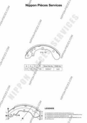 Sapatas do freio traseiras de tambor GF398AF Japan Parts