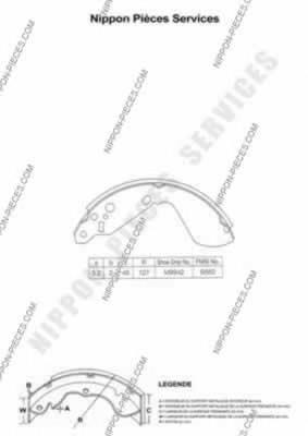 Sapatas do freio traseiras de tambor GF898AF Japan Parts