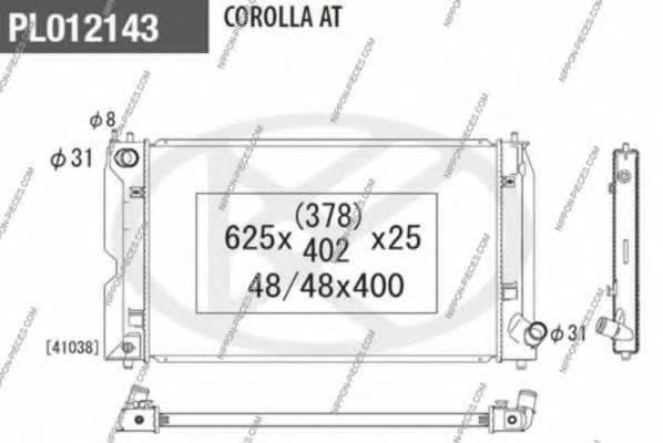 164000N030 Toyota Radiador de esfriamento de motor