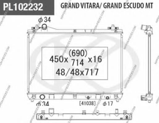 1770067J00000 Suzuki Radiador de esfriamento de motor