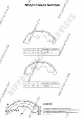 Sapatas do freio traseiras de tambor GF236AF Japan Parts