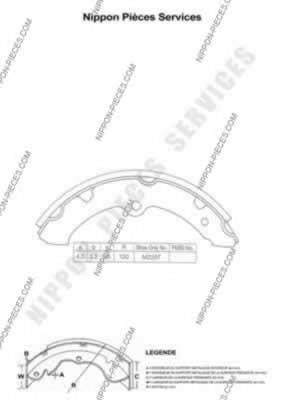 GF255AF Japan Parts Sapatas do freio traseiras de tambor