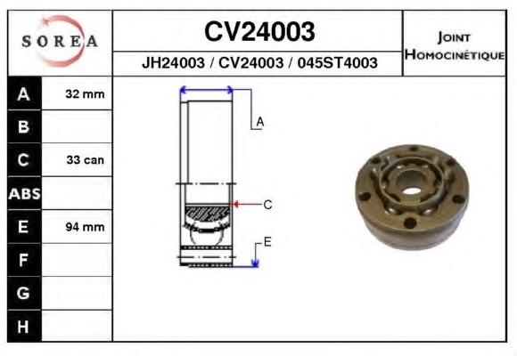 Junta homocinética interna dianteira IJK54007 SNR