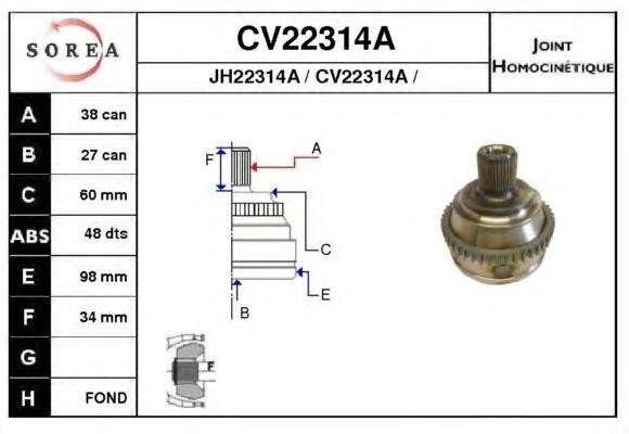 Junta homocinética externa dianteira VAG JZW498340JX preço, a partir de 47,74 USD