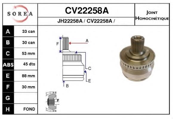 Junta homocinética externa dianteira 3B0498099DX VAG