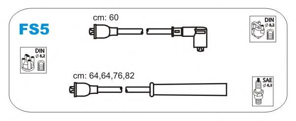 616 NGK Fios de alta voltagem, kit