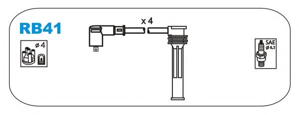 Fios de alta voltagem, kit 8200334440 Renault (RVI)