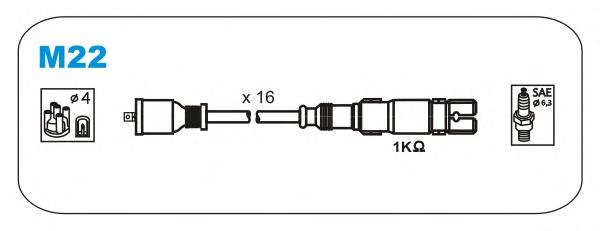 Compre MSK1285 Magneti Marelli Fios de alta voltagem, kit