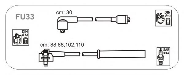 6831204 Ford Fios de alta voltagem, kit